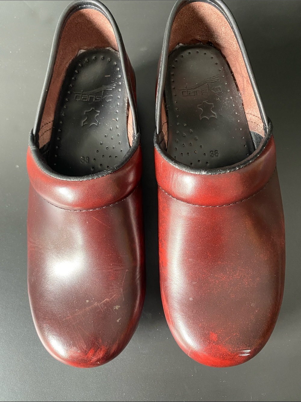 Dansko Professional Cordovan Cabrio Leather Work Clogs Size 38 / 7.5-8